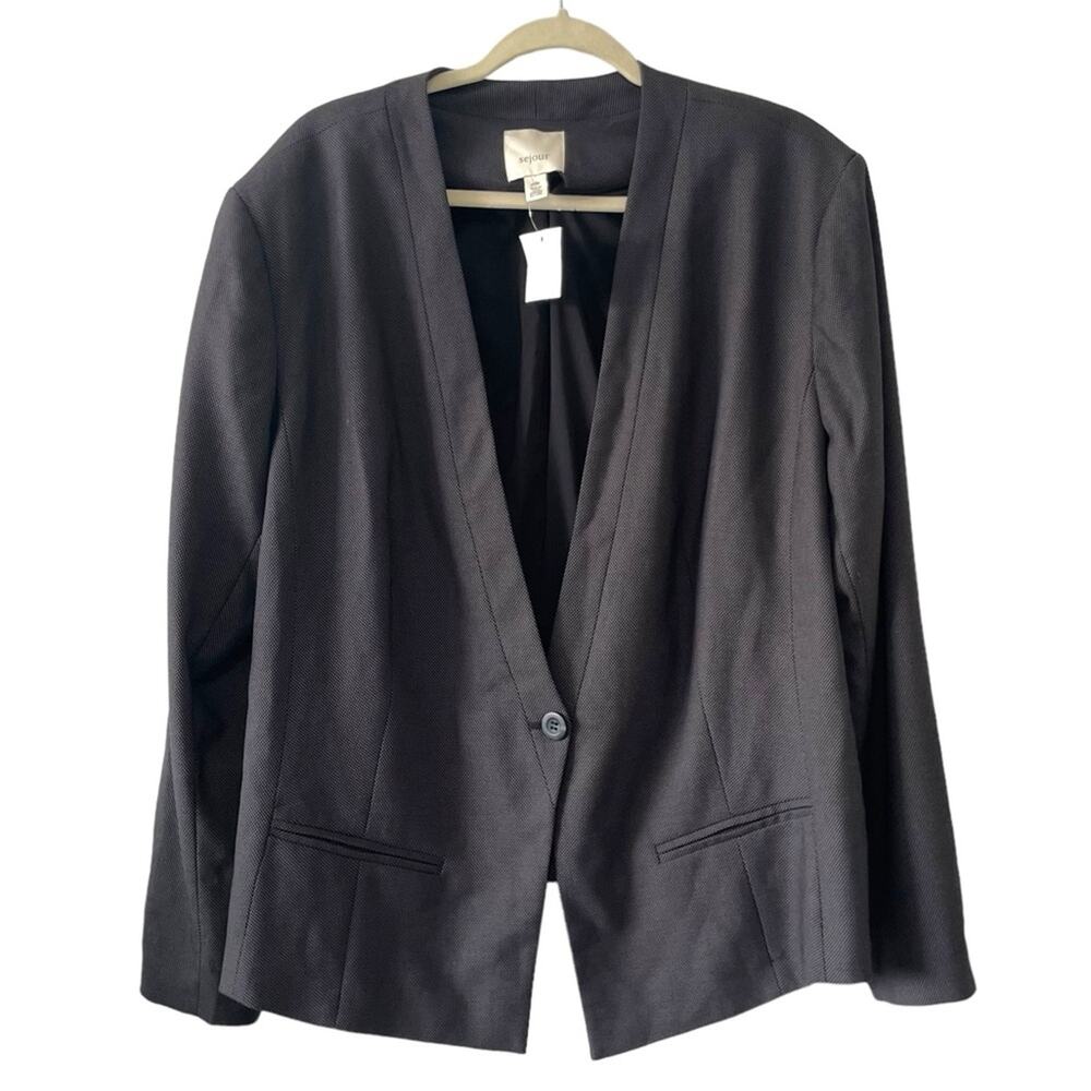 NWT Sejour Nordstrom Blazer Size 22W black brown spotted